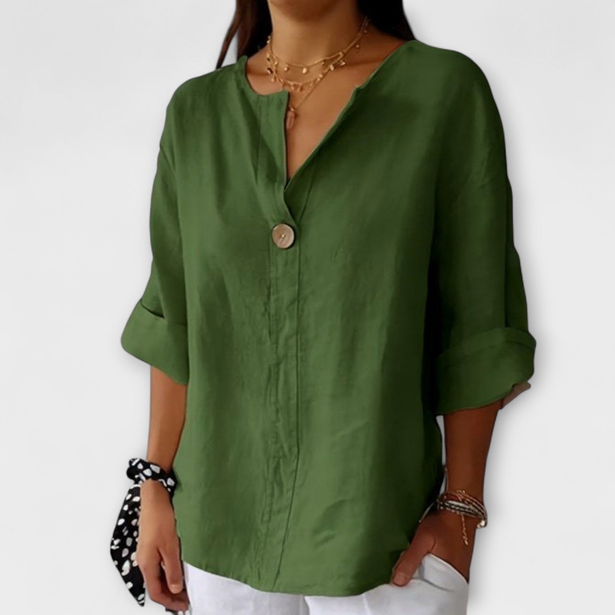 Nicole - Stilig Bluse med V-Hals