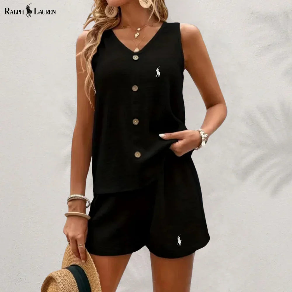 R. Ꮮаᴜгеn Knappet Tank & Shorts Sett