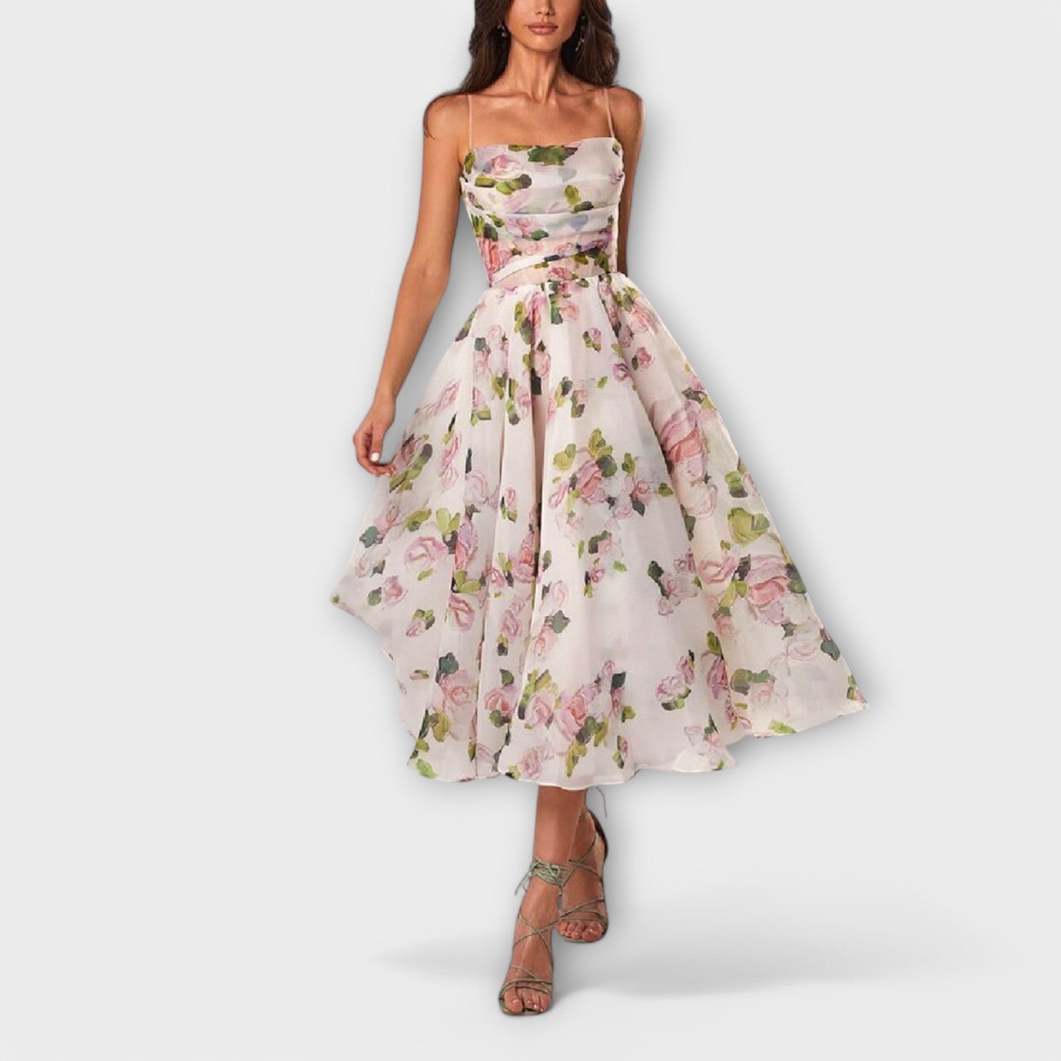 Elegant Chiffon Midi Kjole