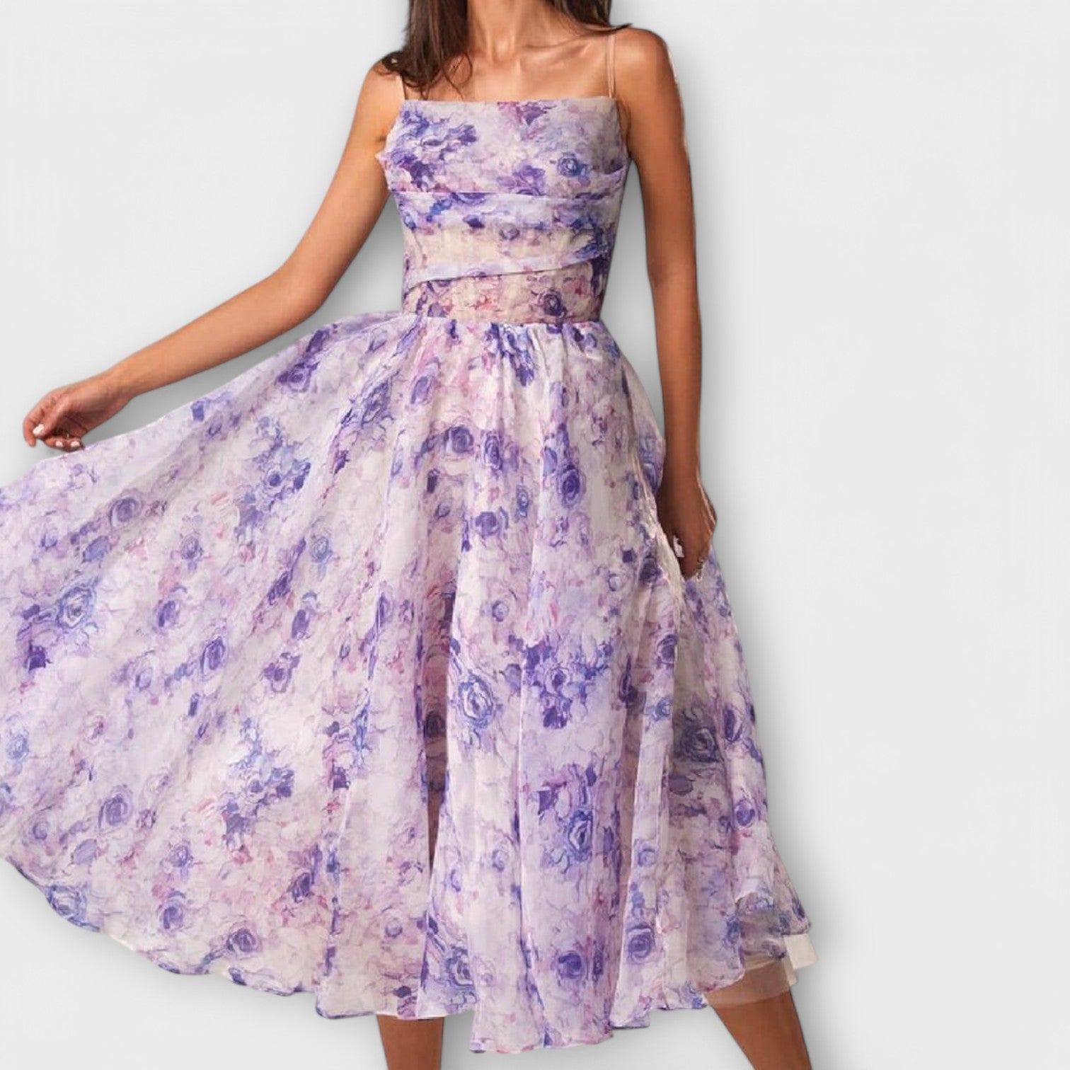 Elegant Chiffon Midi Kjole