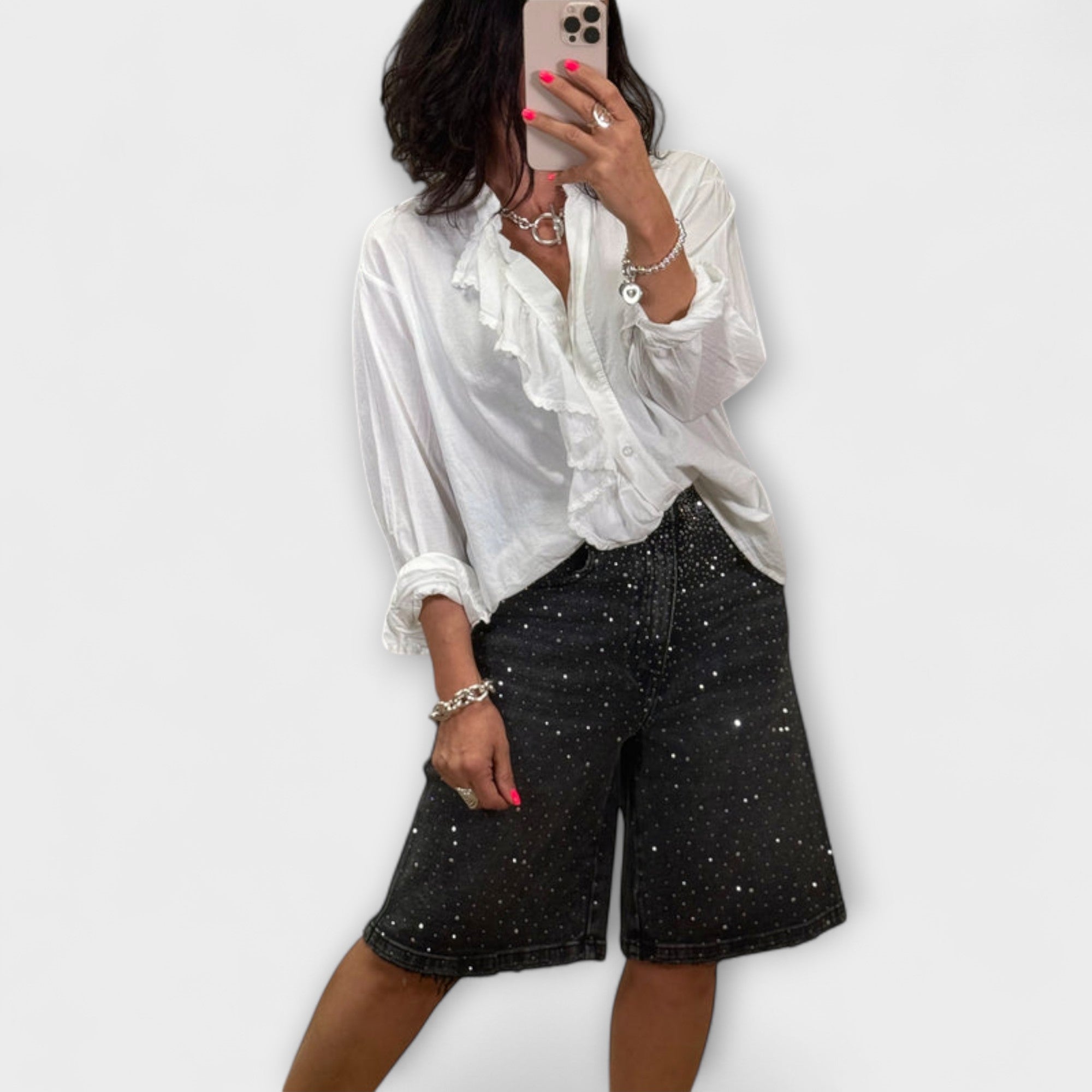 Amaris - Bermuda Shorts med Rhinestones