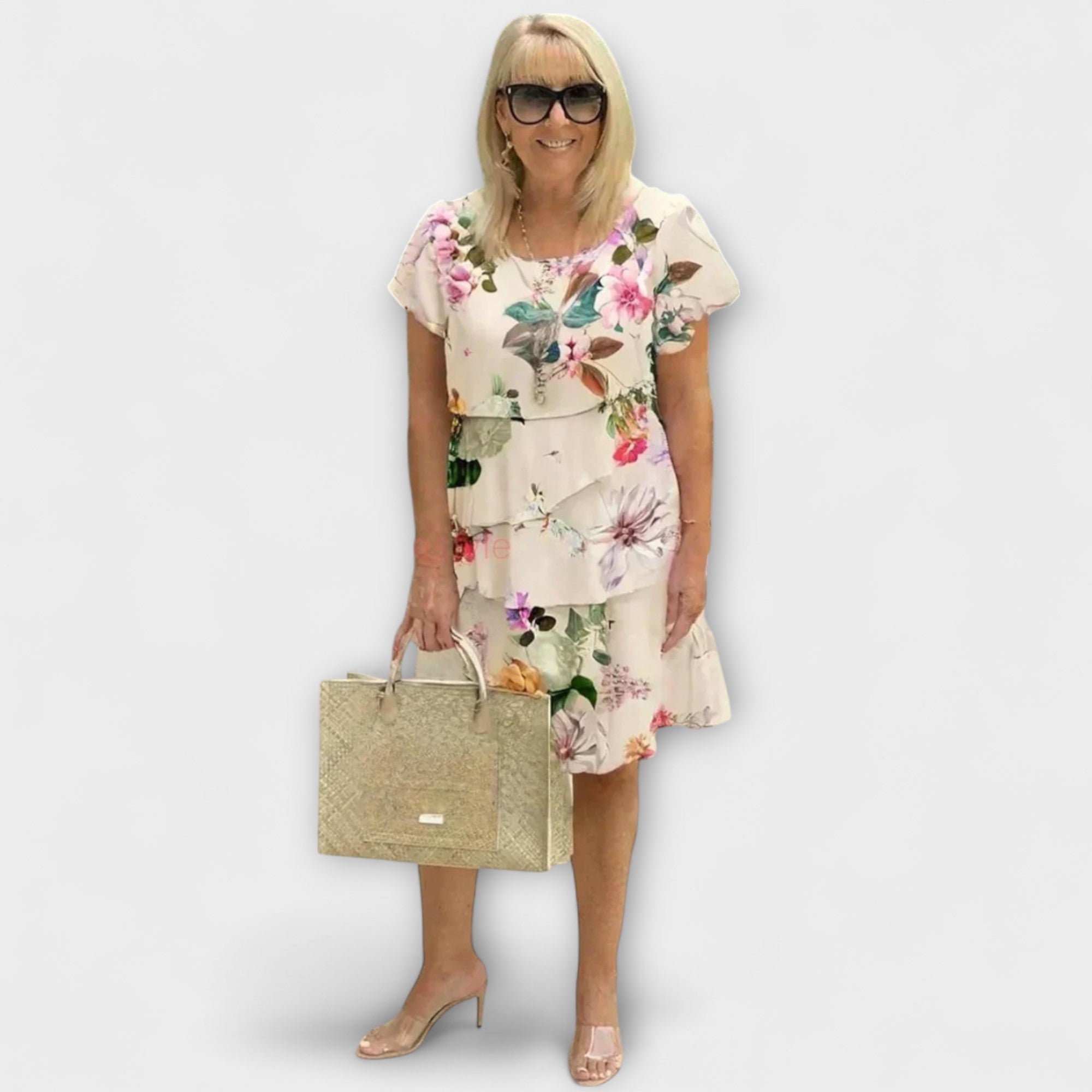 Lillian - Blomster Eleganse Kjole