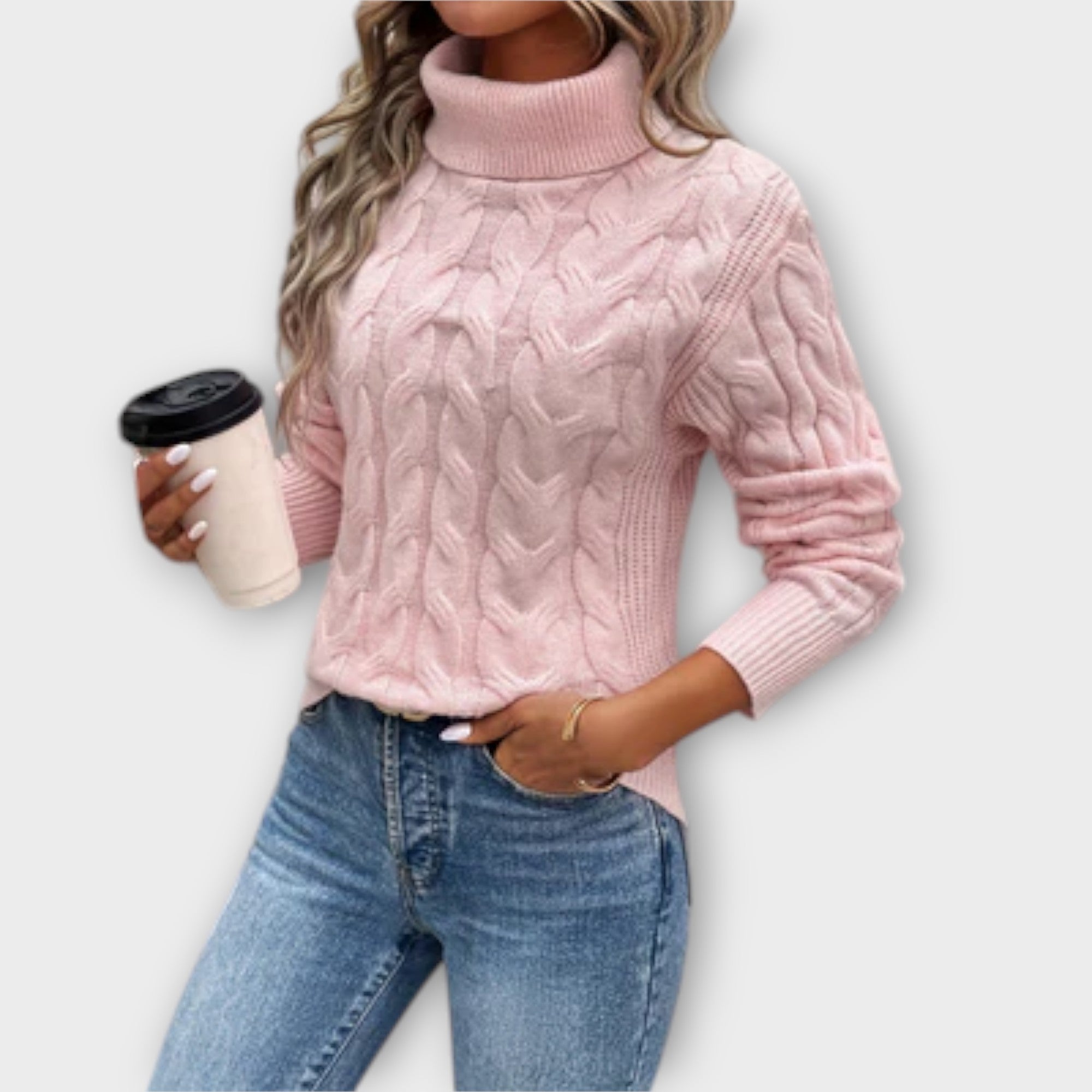Amelia – Elegant Turtleneck Genser Strikket