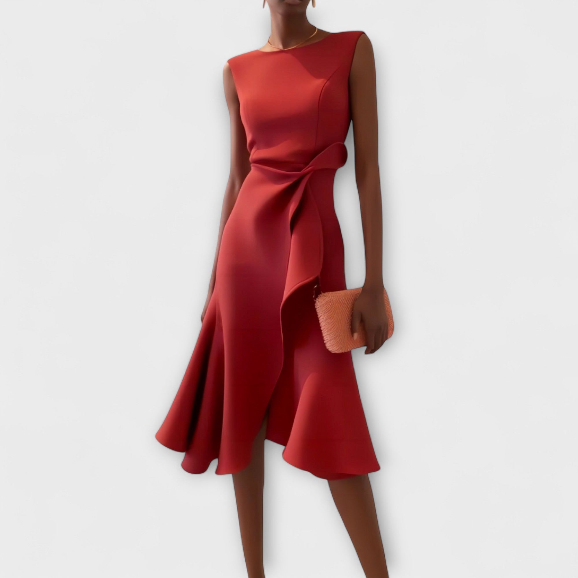 Juliette – Drapert Asymmetrisk Midi Kjole