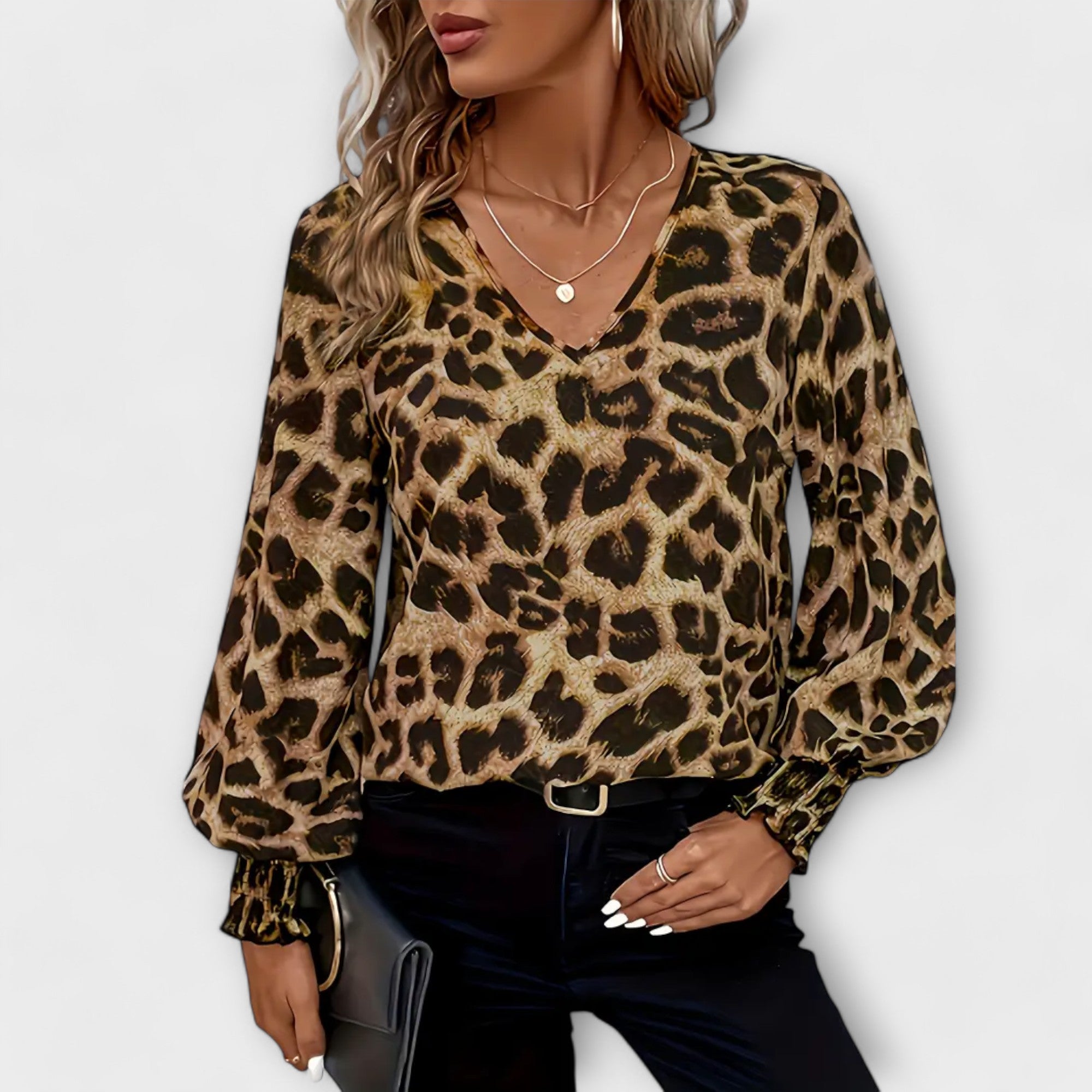 Stilig Bluse med Leopardmønster