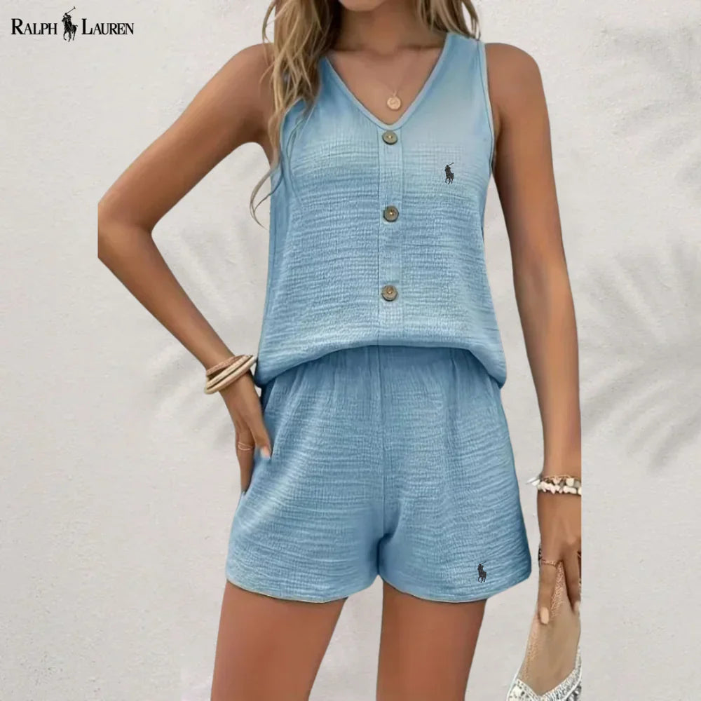 R. Ꮮаᴜгеn Knappet Tank & Shorts Sett