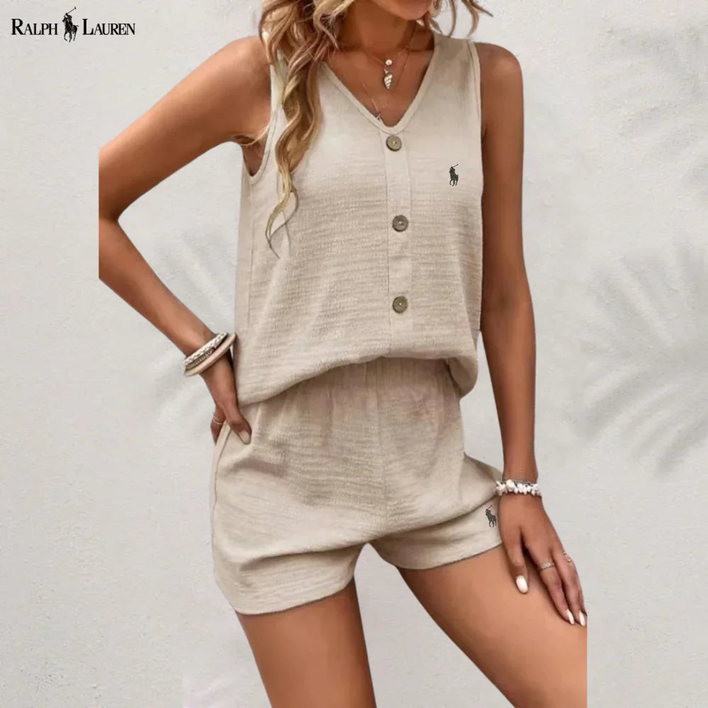 R. Ꮮаᴜгеn Knappet Tank & Shorts Sett