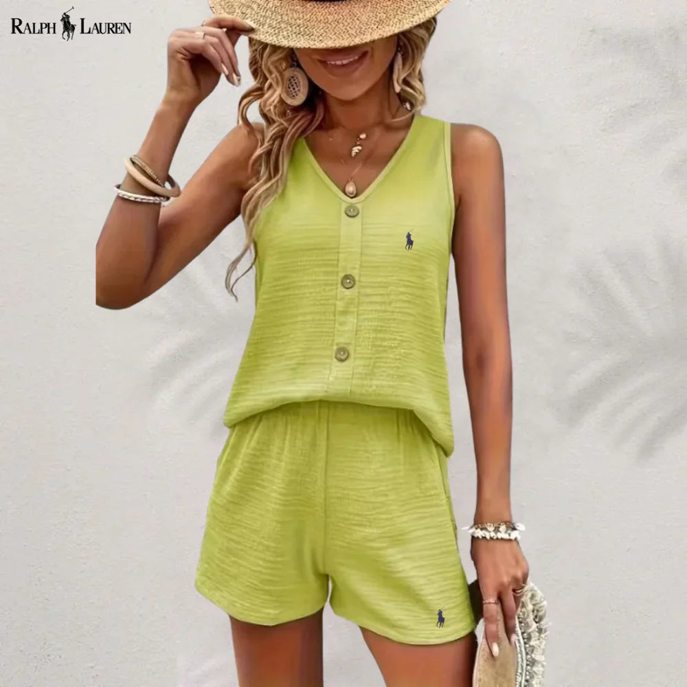 R. Ꮮаᴜгеn Knappet Tank & Shorts Sett