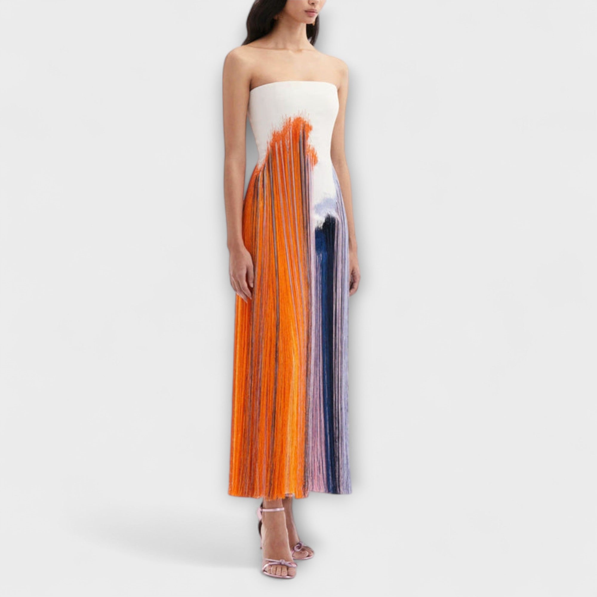 Sommer - Stilfull Colorblock Kjole med Trendy Frynser