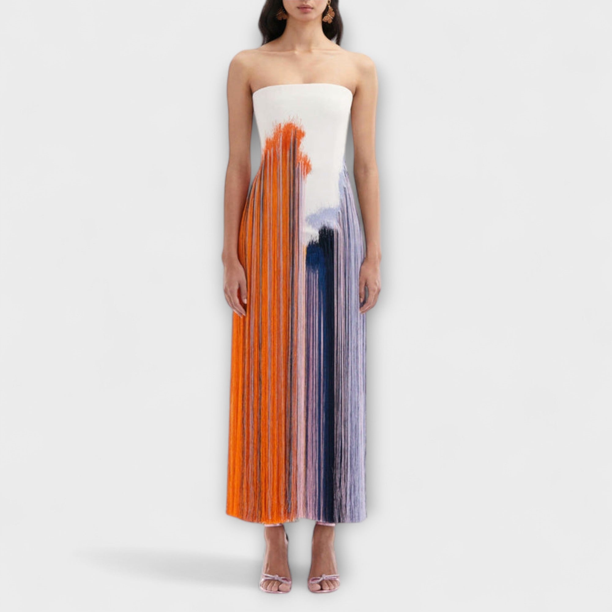 Sommer - Stilfull Colorblock Kjole med Trendy Frynser