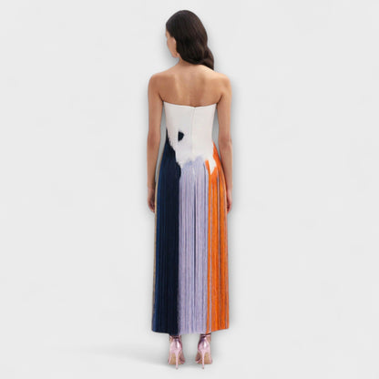 Sommer - Stilfull Colorblock Kjole med Trendy Frynser