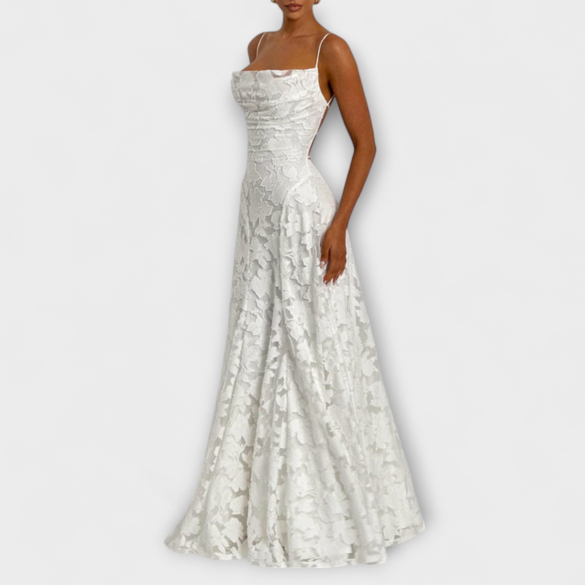 Emberly - Elegant Jacquard Maxi Kjole