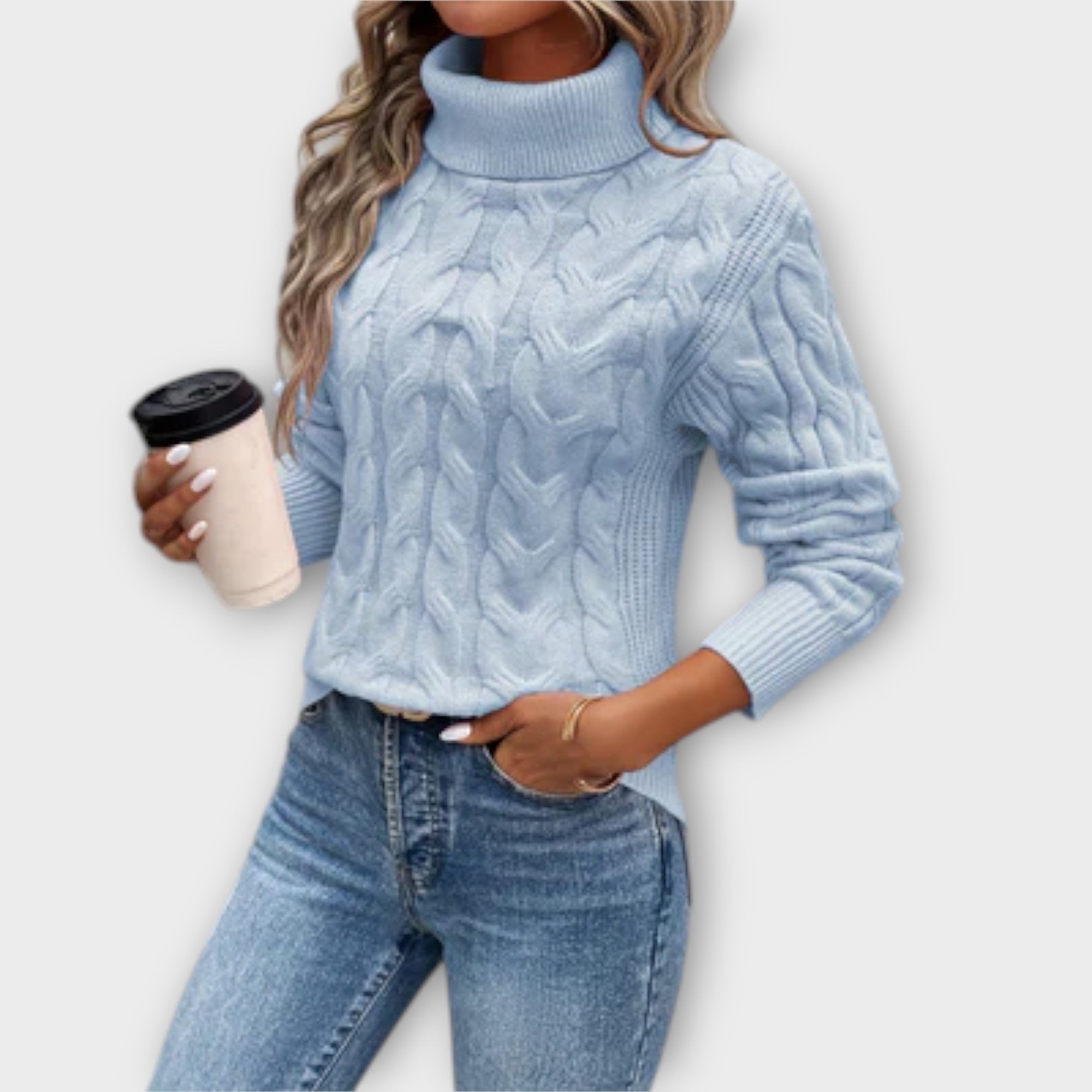 Amelia – Elegant Turtleneck Genser Strikket