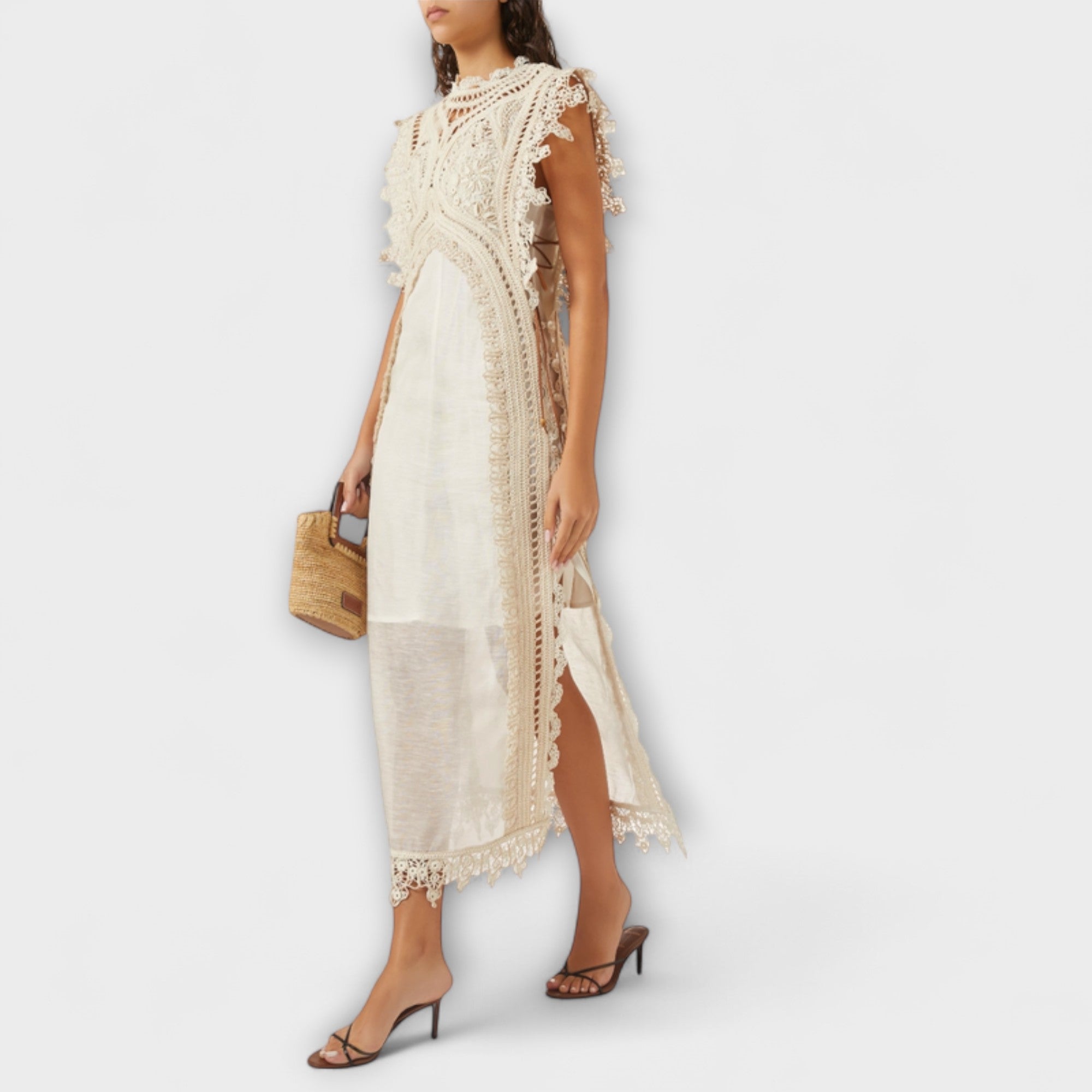 Mira - Vevd Hult Organza Maxi Kjole
