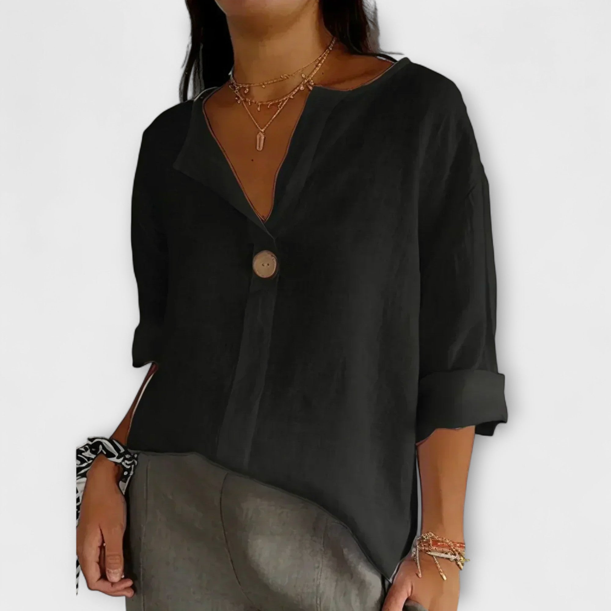 Nicole - Stilig Bluse med V-Hals