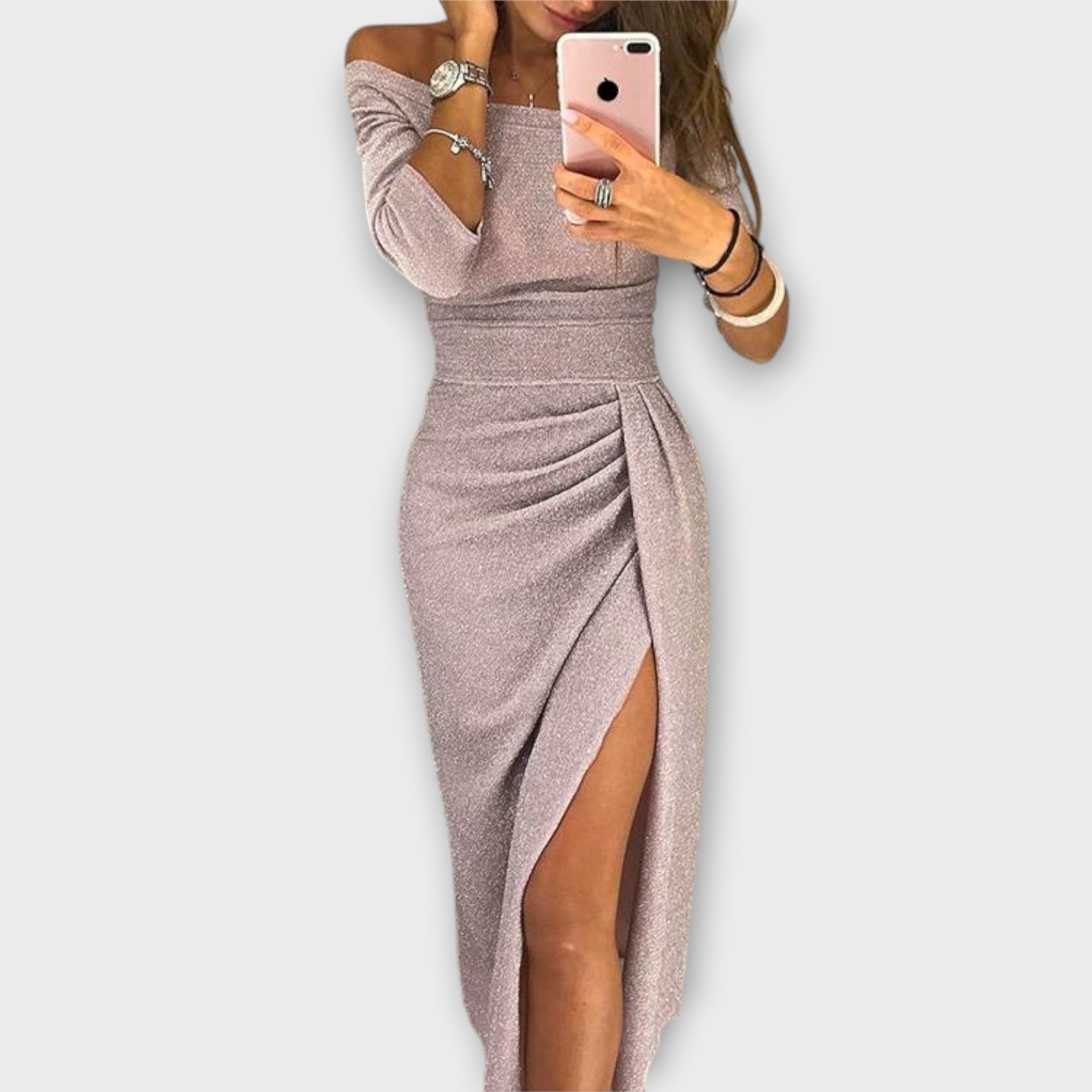 Lena - Elegant Off-Shoulder Kjole