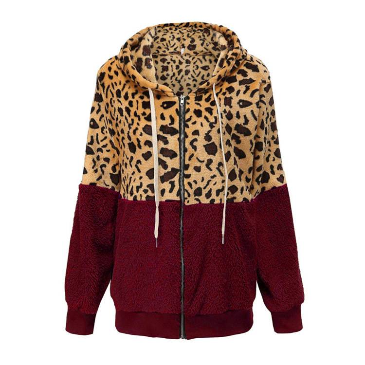 Lea - Fleece Hoodie med Leopard Design