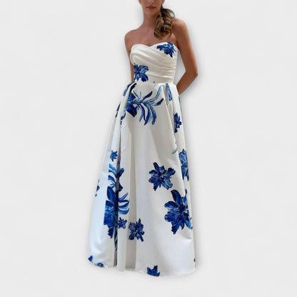 Rosalie - Stilig Off-Shoulder Blomster Maxi Kjole