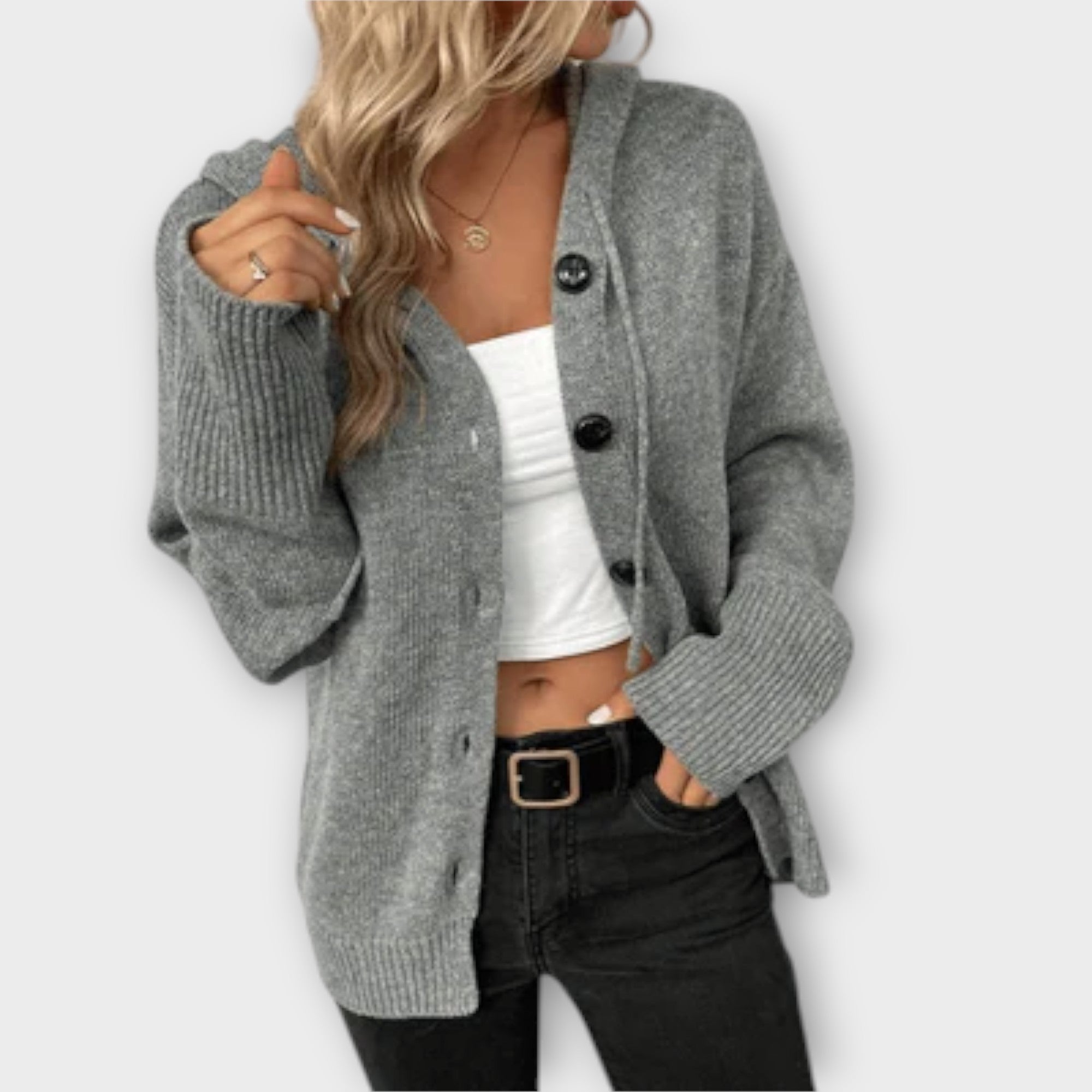Brittan - Strikket Cardigan med Knapper