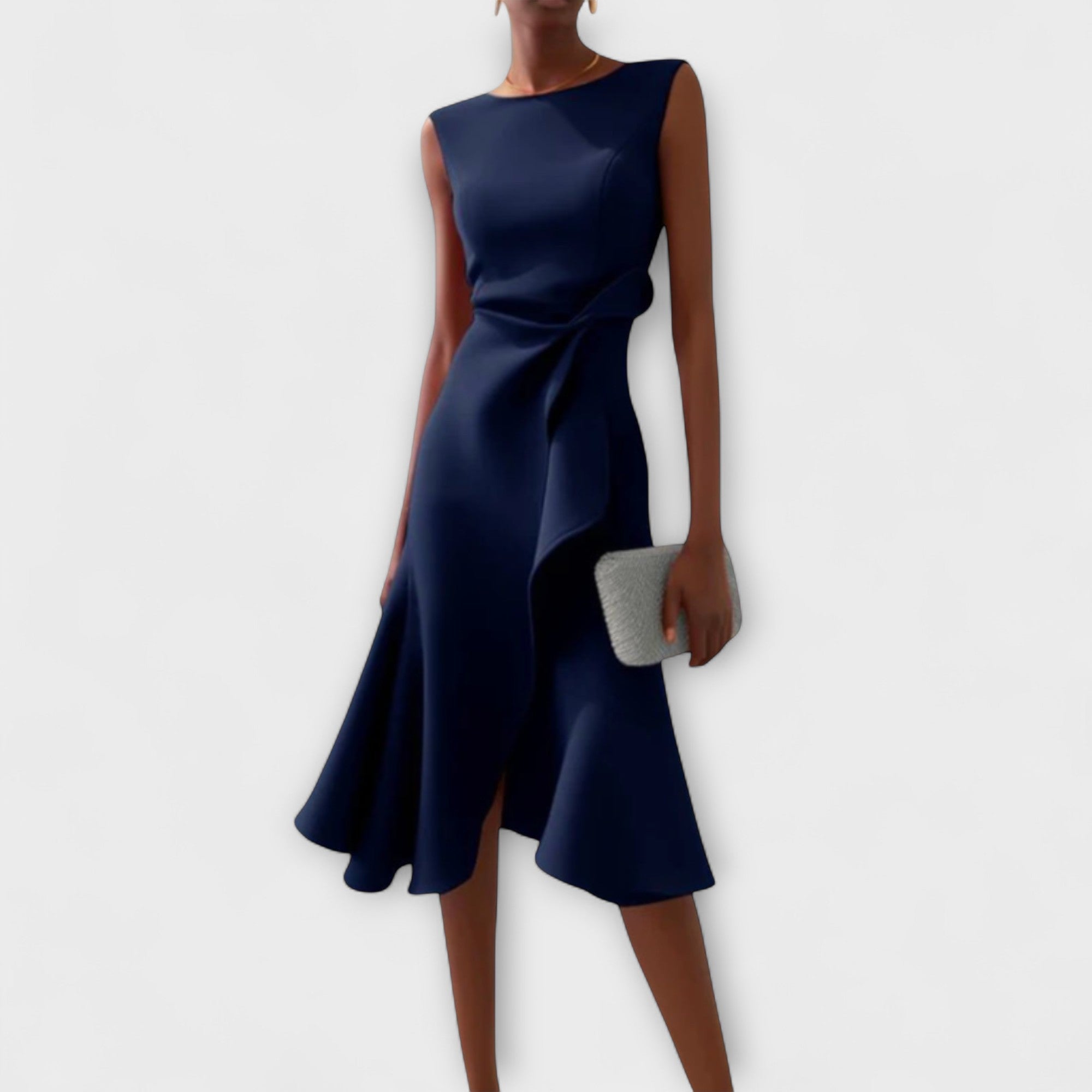 Juliette – Drapert Asymmetrisk Midi Kjole