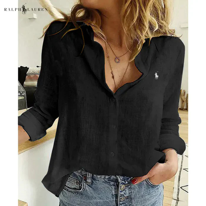 R. Ꮮаᴜгеn Lin Button-Up Skjorte