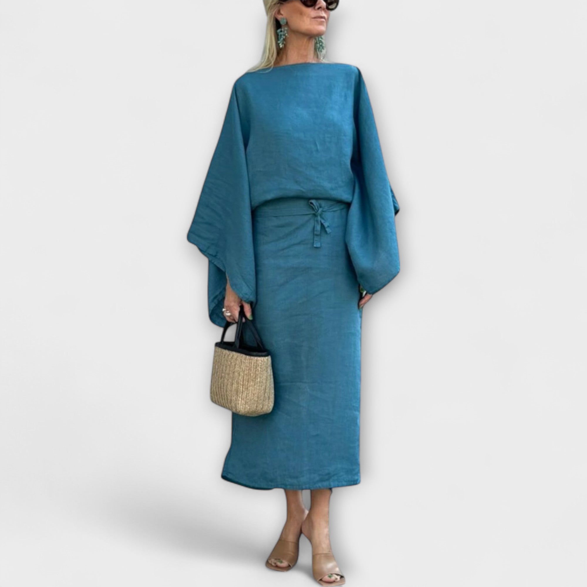 Dana - Kimono Kjole Laget av Lin og Bomull