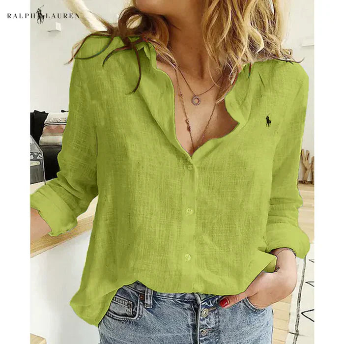 R. Ꮮаᴜгеn Lin Button-Up Skjorte