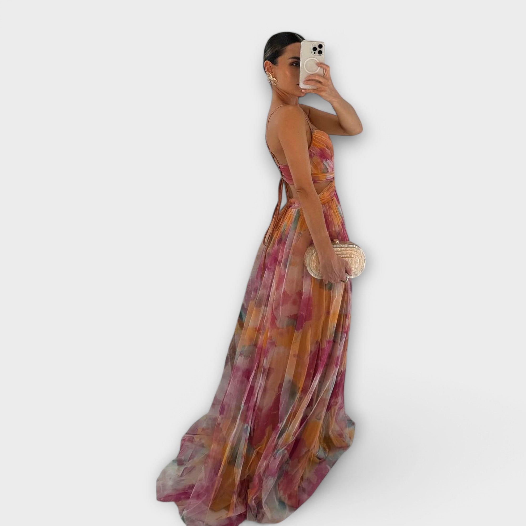 Annai Mesh Maxi Kjole - Elegant og Figurformende