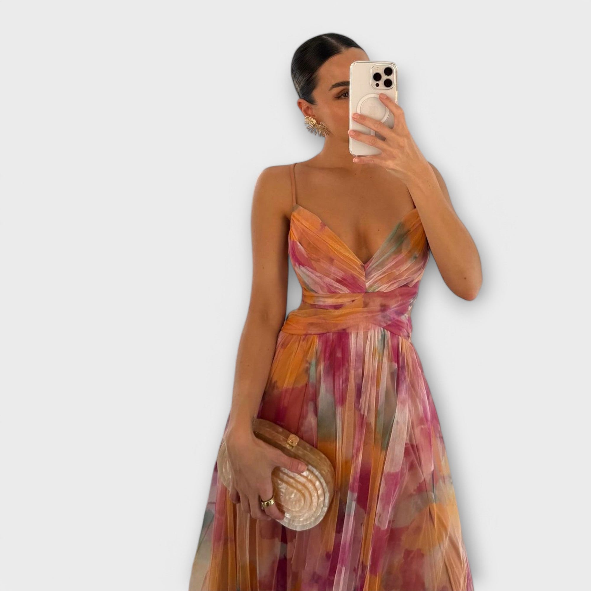 Annai Mesh Maxi Kjole - Elegant og Figurformende