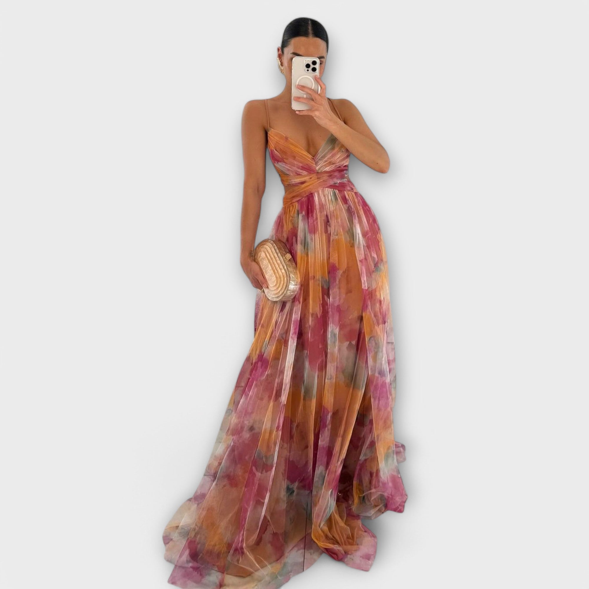 Annai Mesh Maxi Kjole - Elegant og Figurformende