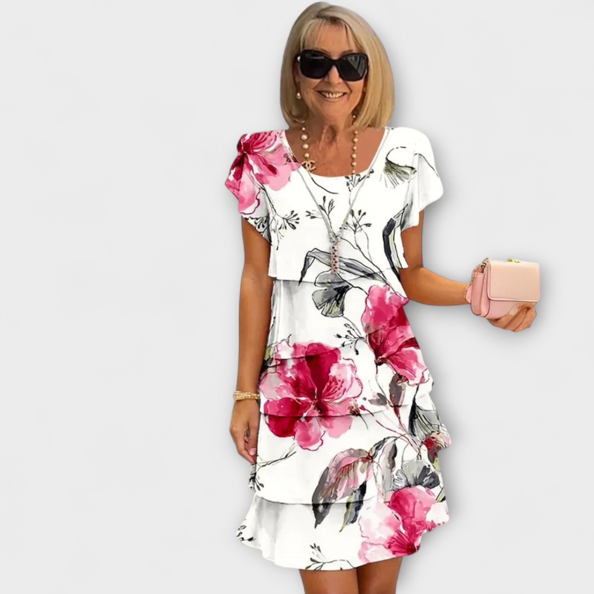 Lillian - Blomster Eleganse Kjole
