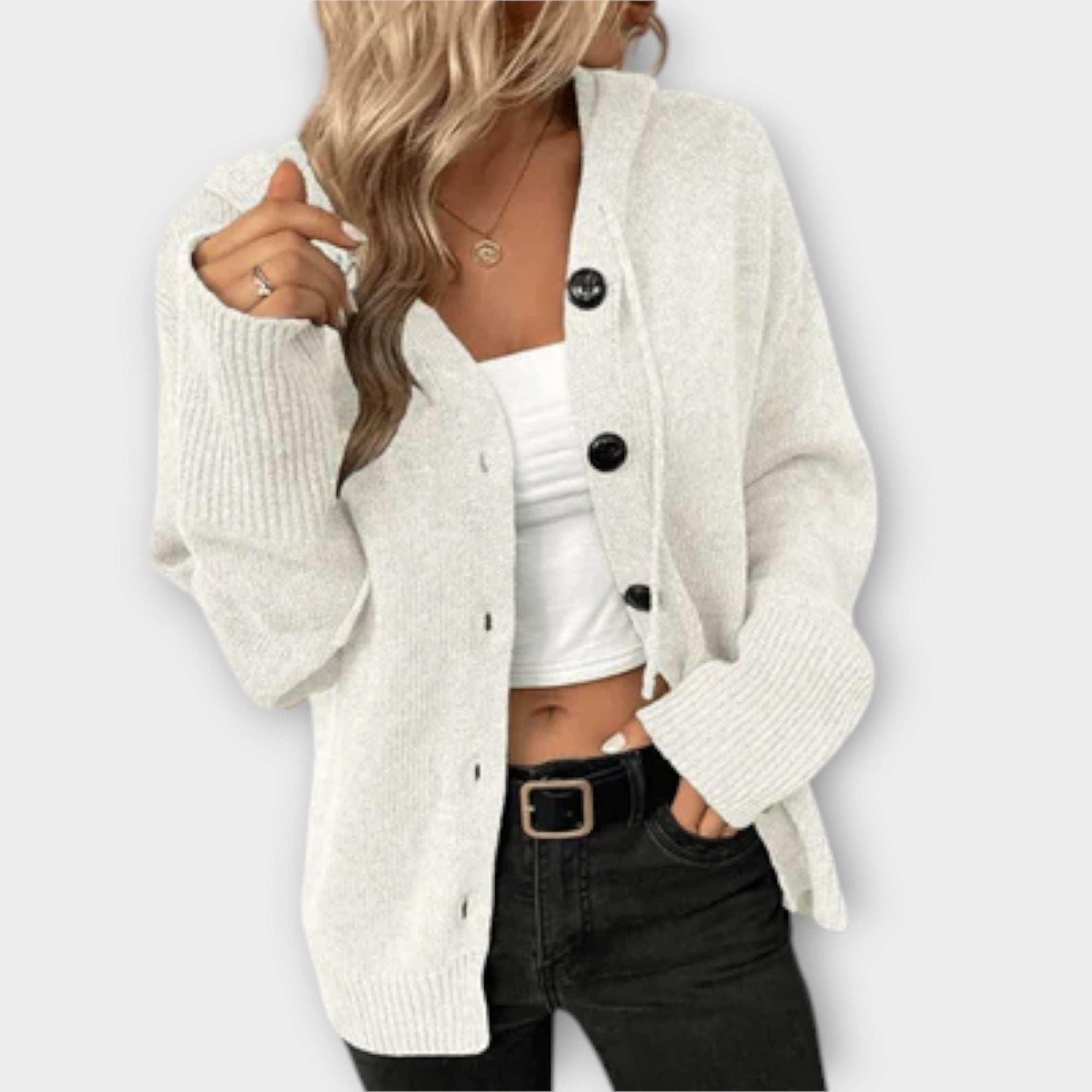 Brittan - Strikket Cardigan med Knapper