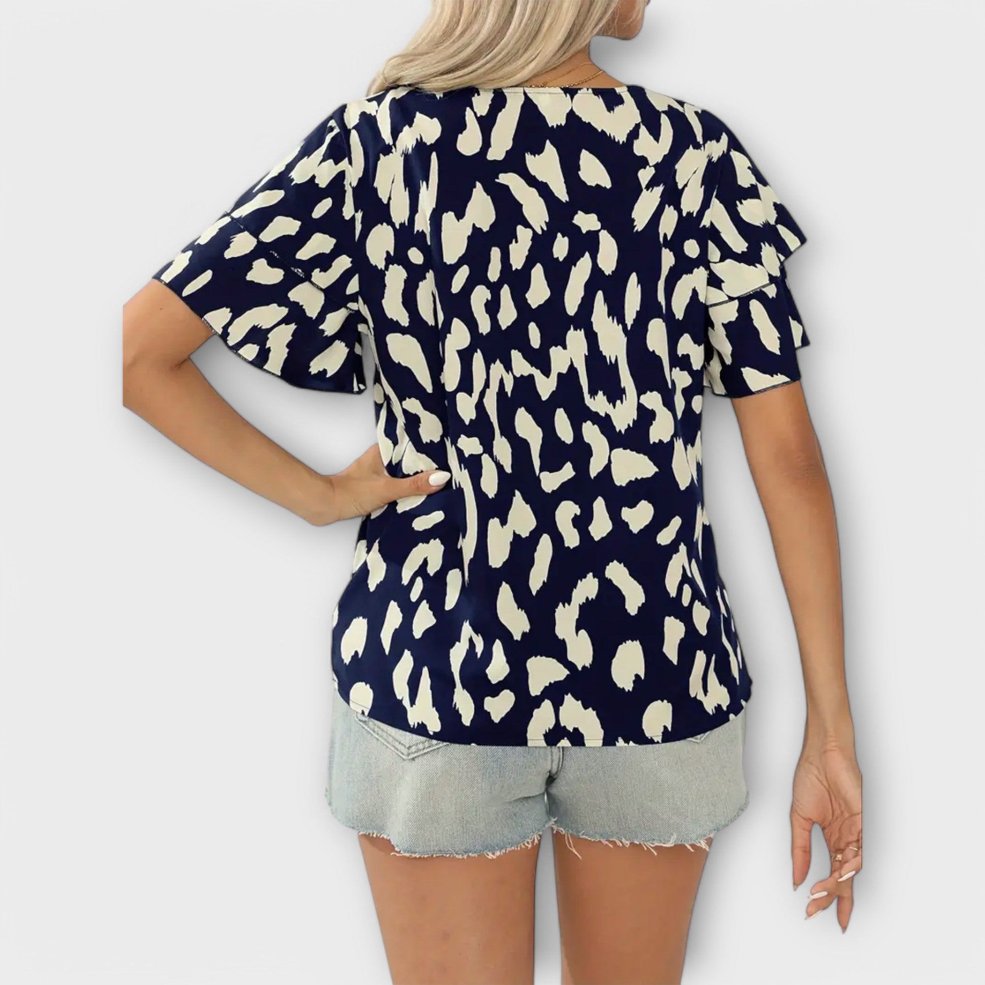 Evelyn - Uformell Bluse med Rund Hals