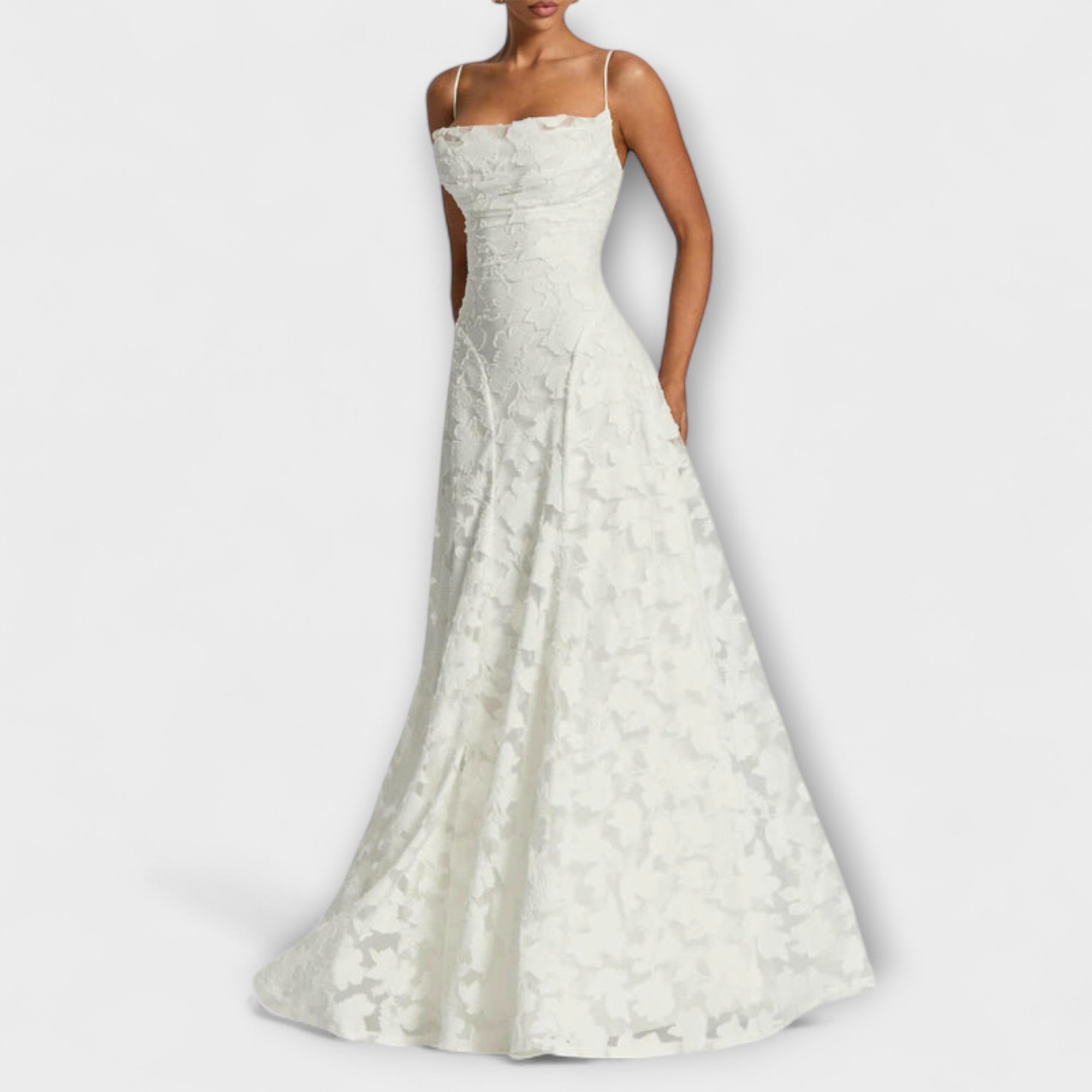 Emberly - Elegant Jacquard Maxi Kjole