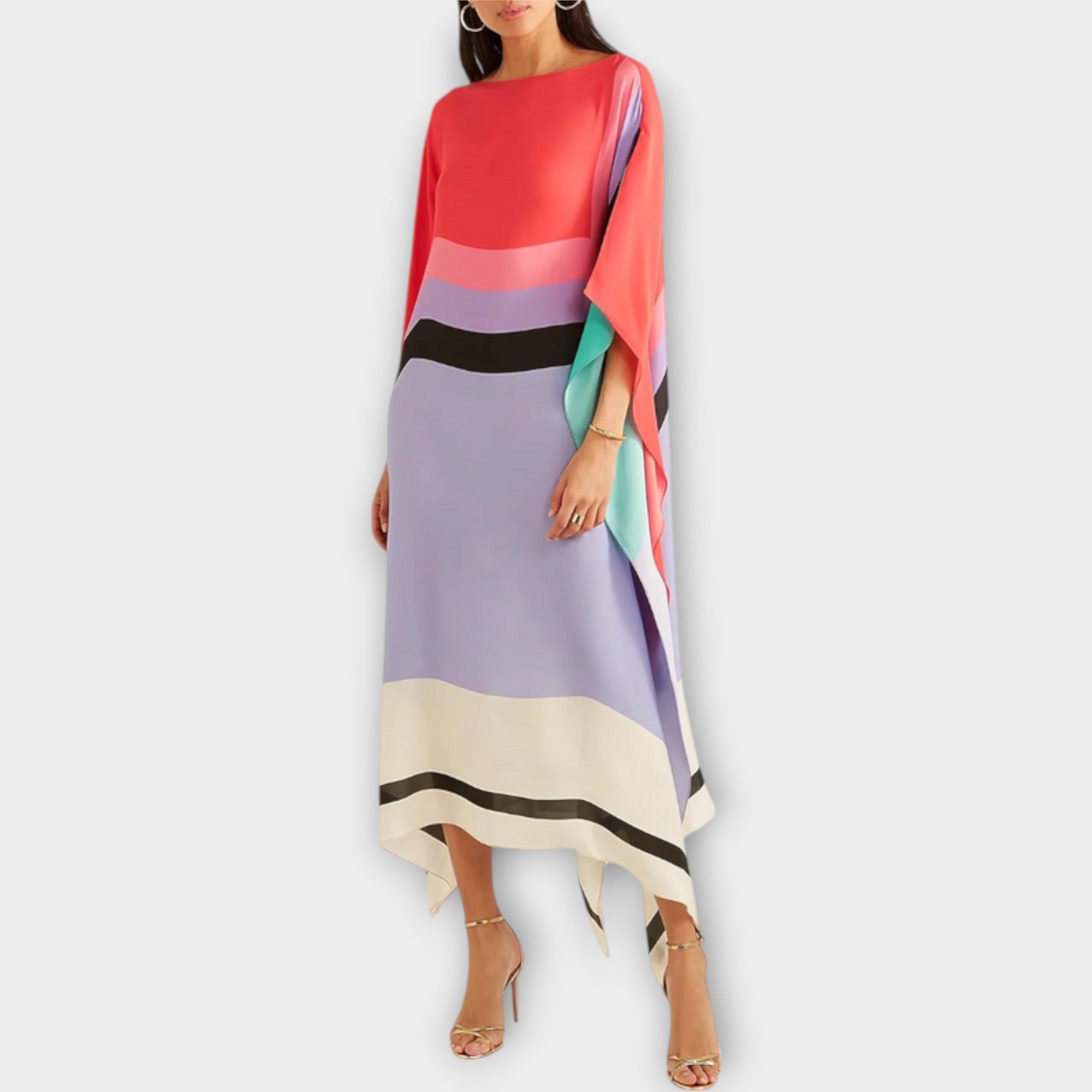 Elenora - Geometrisk kaftan med lommeutskjæring