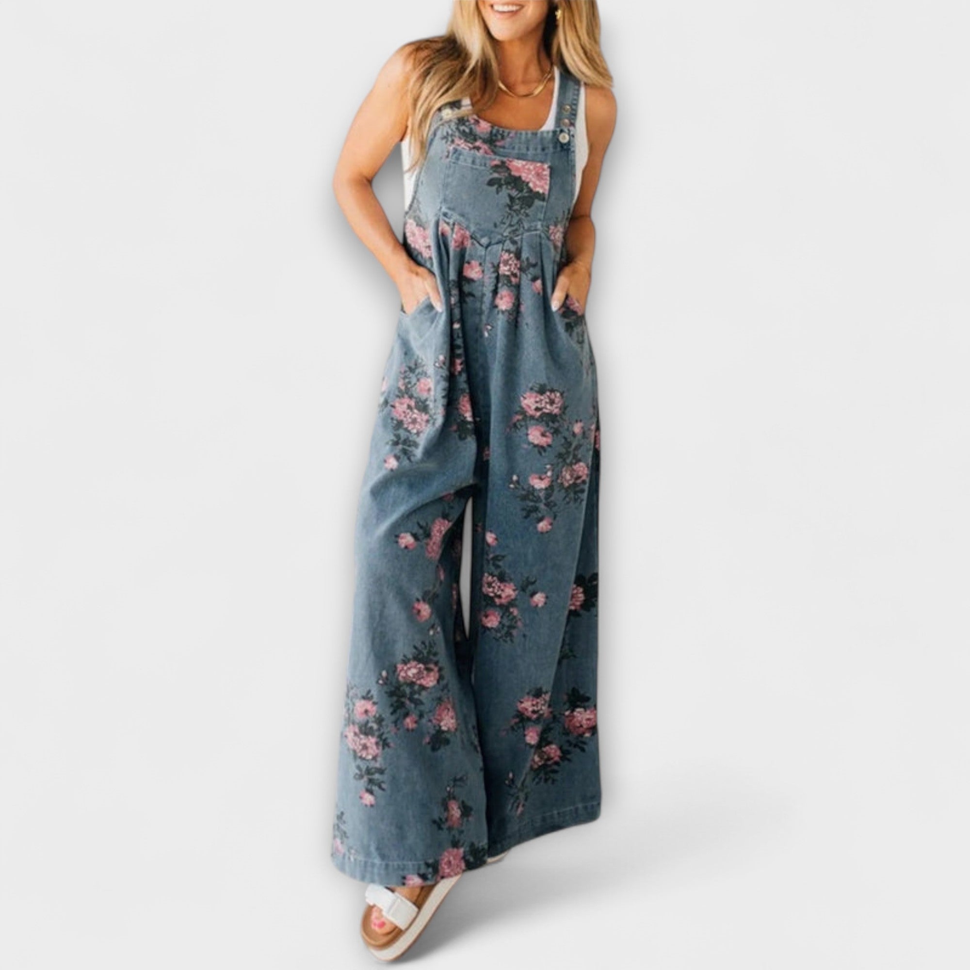 Mirona - Avslappet Passform Denim Overalls