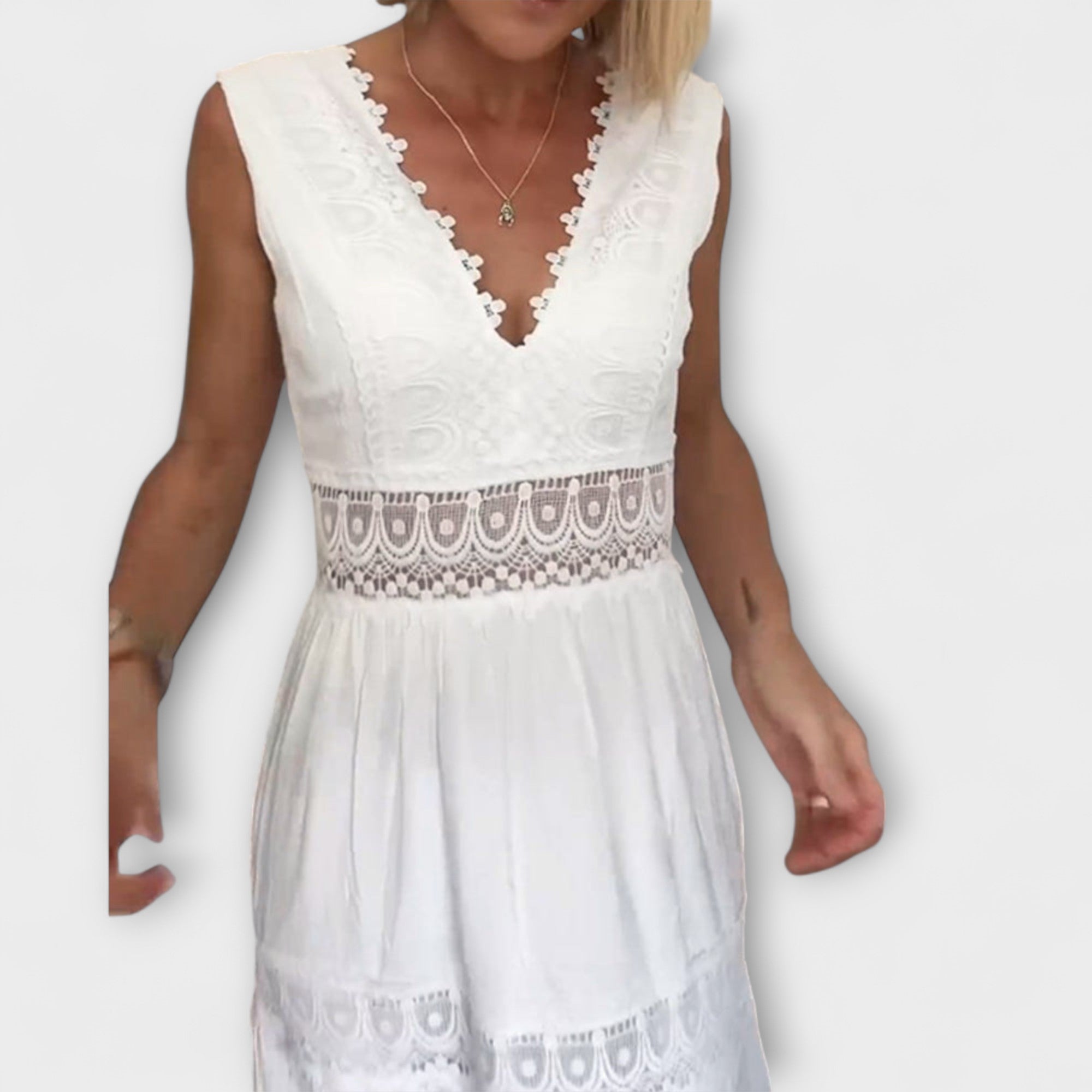 Aurélie - Elegant V-Hals Blondekjole