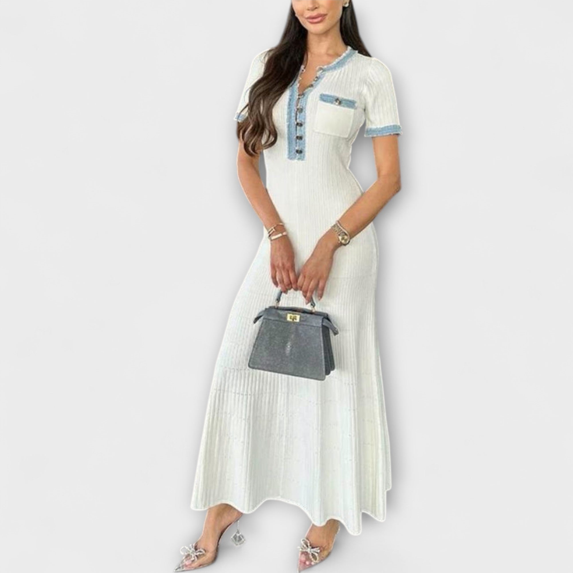 Alecia - Strukturert Maxi Kjole
