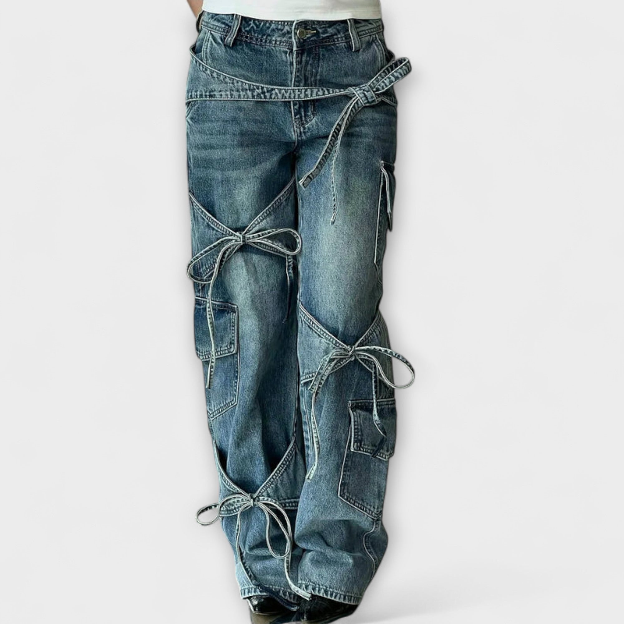 Paloma - Nyttige Denim Jeans med Knut Detalj