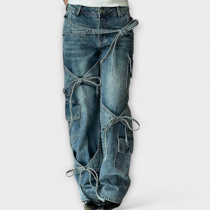 Paloma - Nyttige Denim Jeans med Knut Detalj