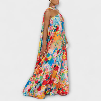 Harlow - Off-Shoulder Blomstrete Maxi Kjole