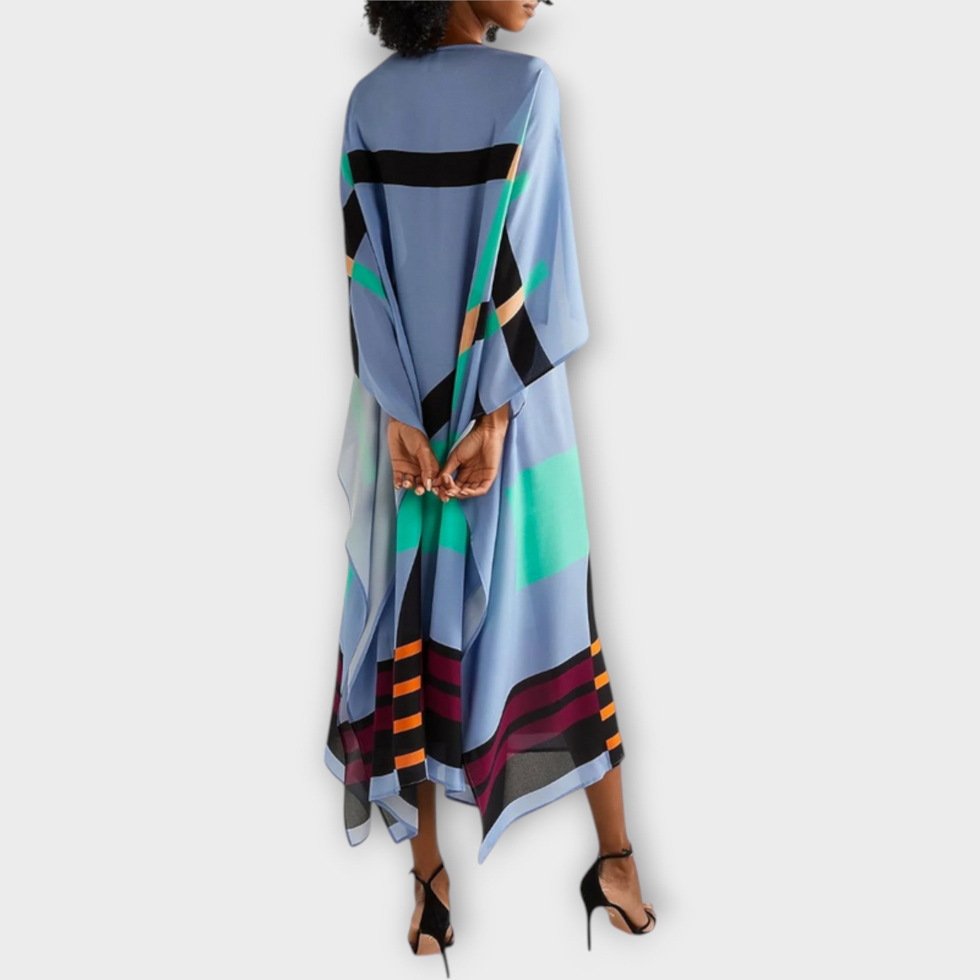 Elenora - Geometrisk kaftan med lommeutskjæring