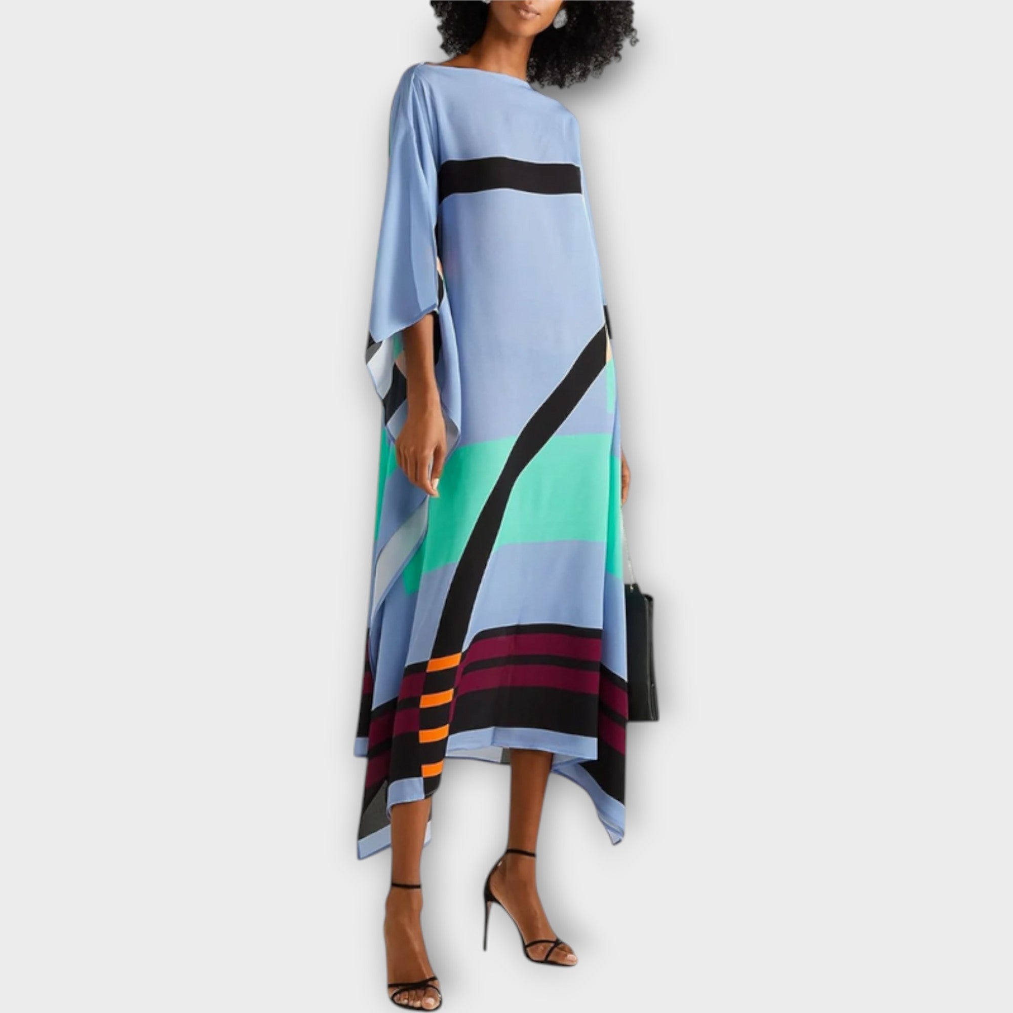 Elenora - Geometrisk kaftan med lommeutskjæring