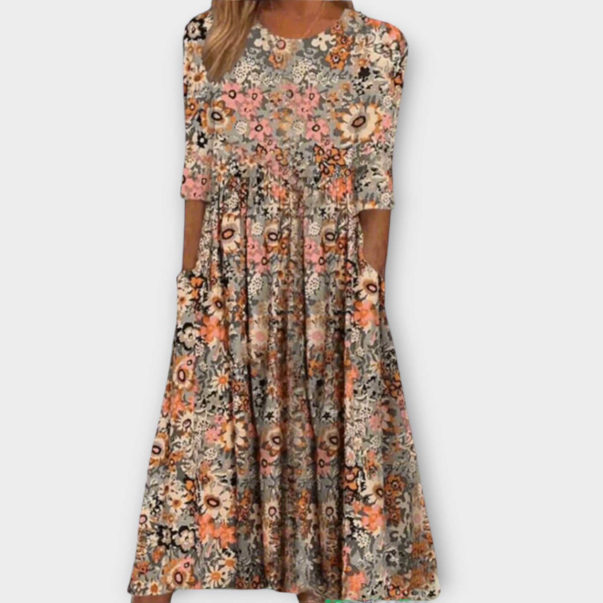 Paula - Elegant Blomsterkjole Laget av Premium Stoff