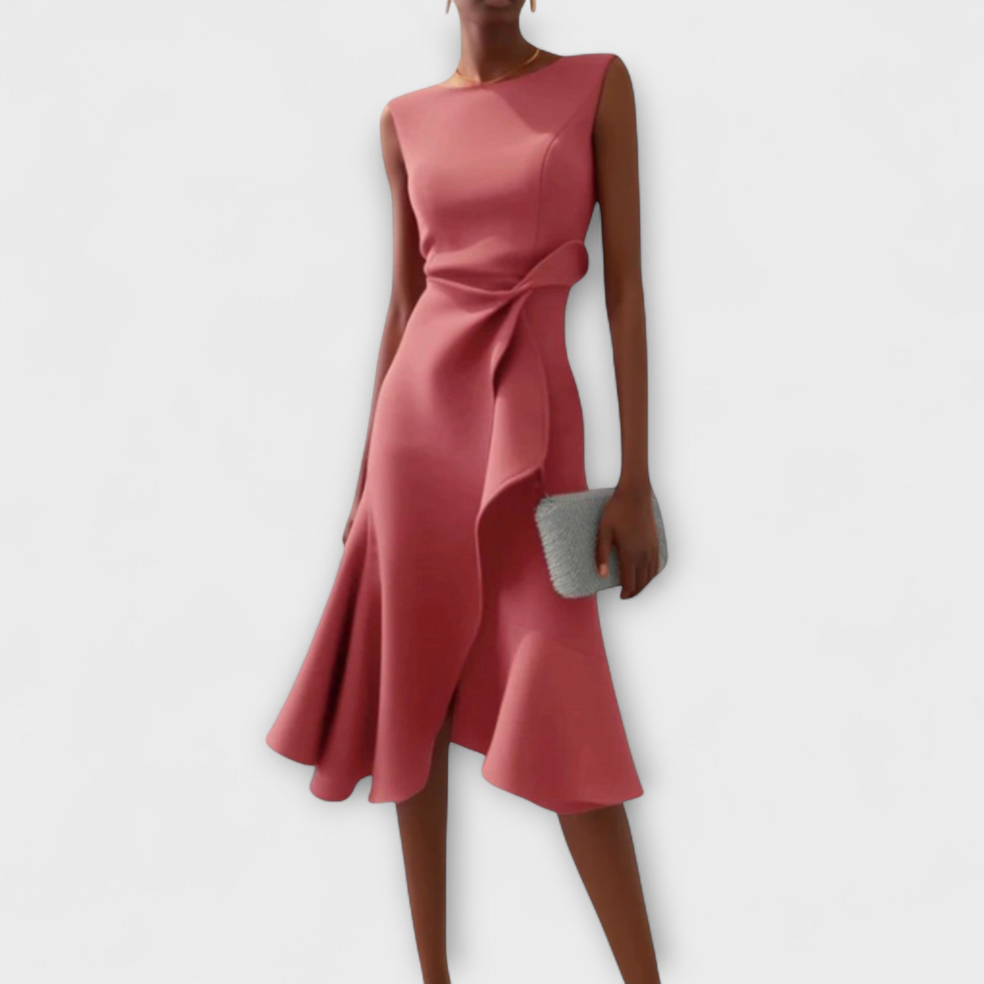 Juliette – Drapert Asymmetrisk Midi Kjole
