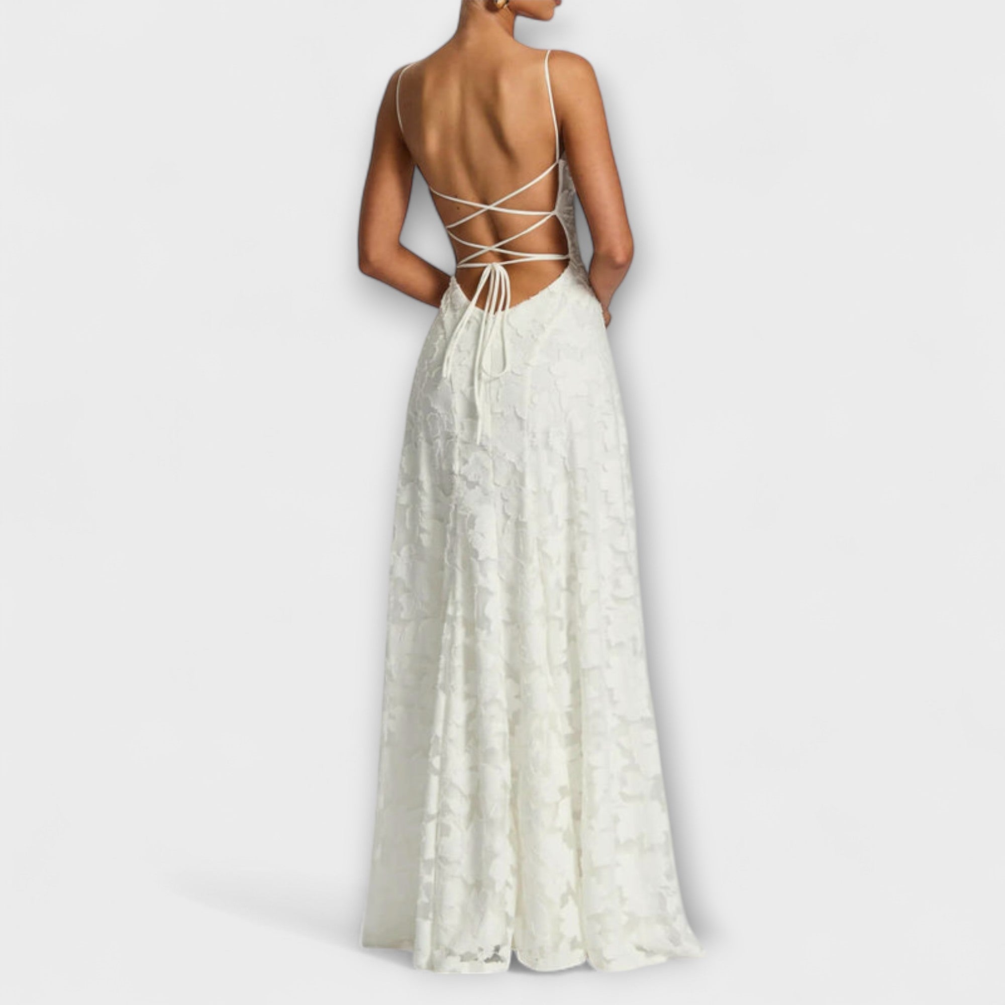 Emberly - Elegant Jacquard Maxi Kjole