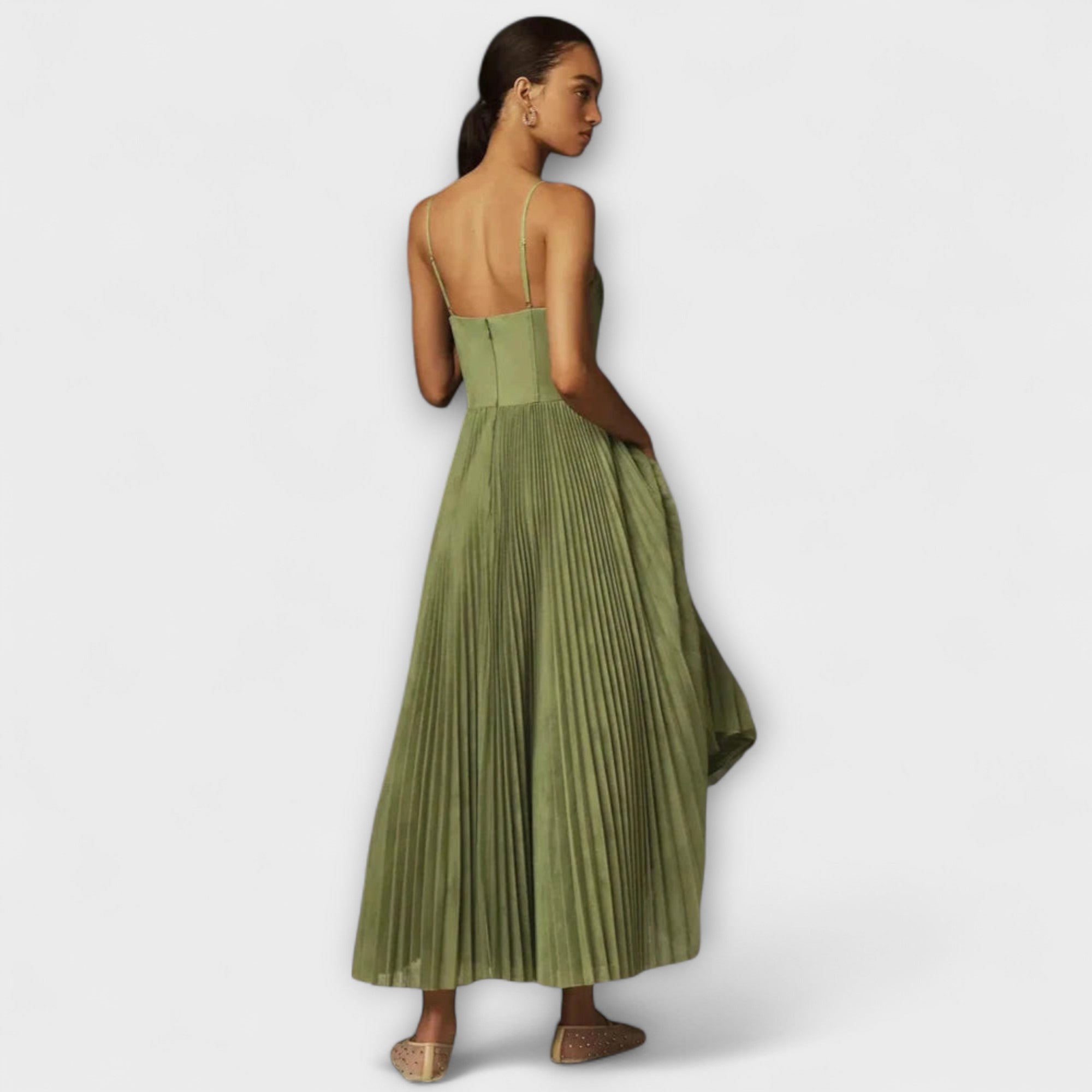 Marilyn - Midi Tulle Plisserte Kjole med Bustier Design