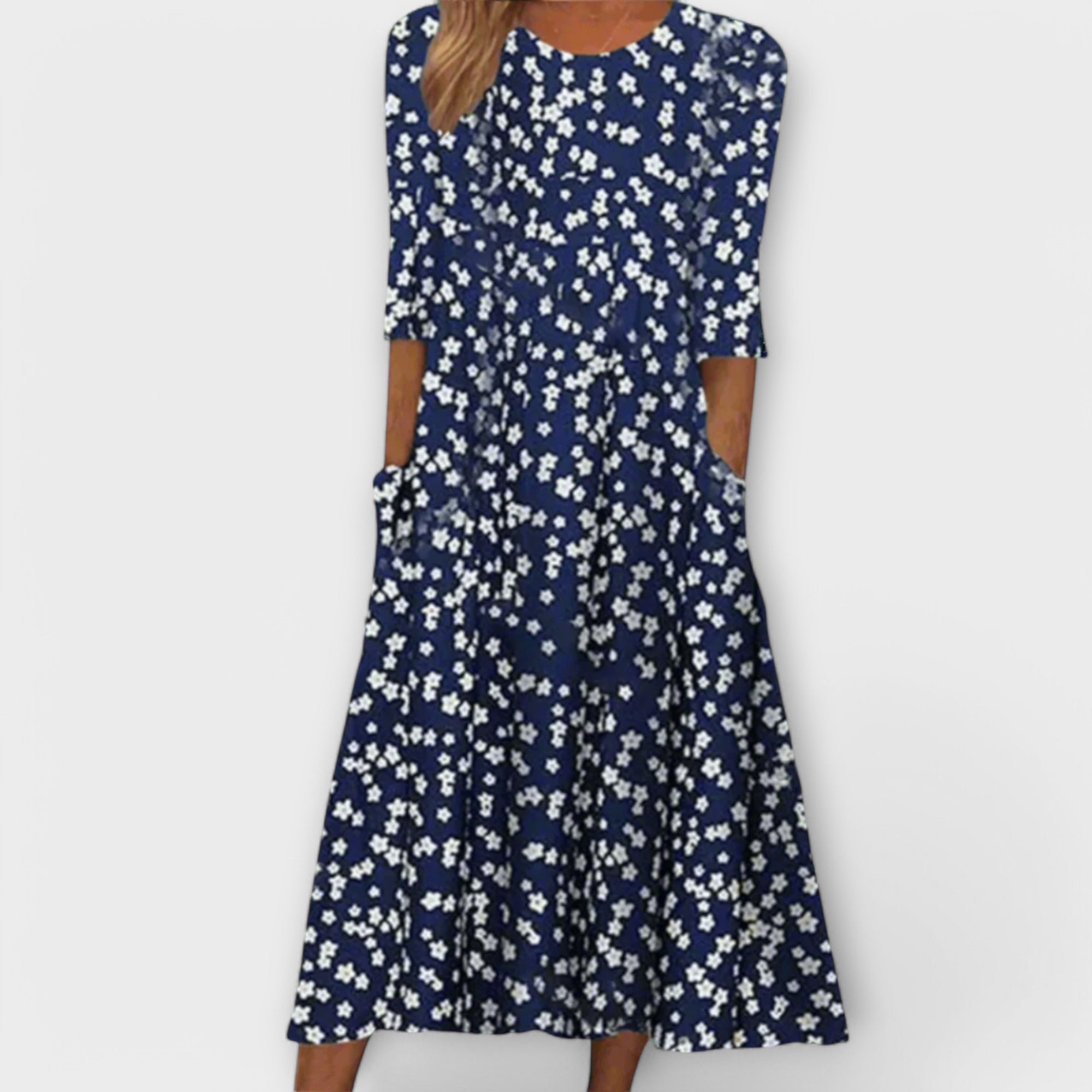 Paula - Elegant Blomsterkjole Laget av Premium Stoff