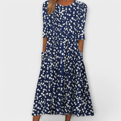 Paula - Elegant Blomsterkjole Laget av Premium Stoff