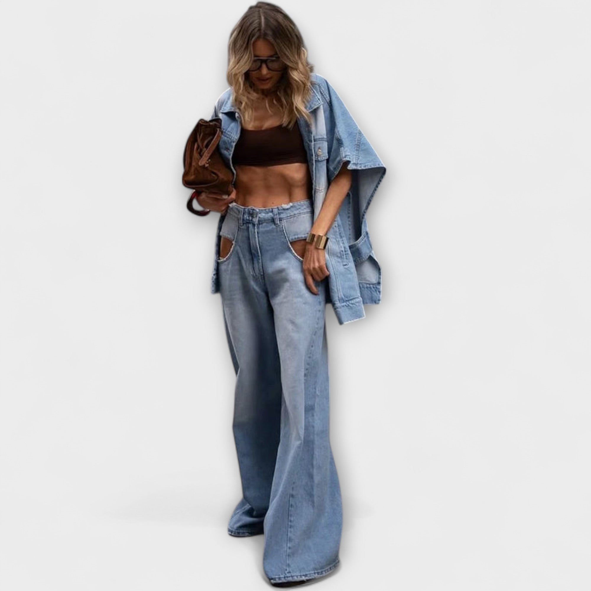 Blair - Løs-fittende Ermeløs Denim Sett
